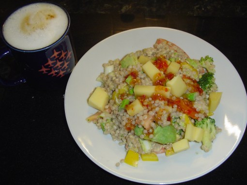 Giant Couscous salad with cheese