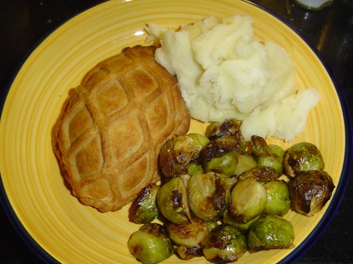 Chicken en Croute and Roast Brussels